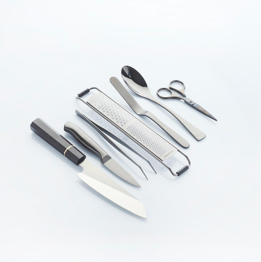 Plating Set – Garneerset – Keukengerei – Culinaire Set – Food Styling Set – Zwart, 7-Delig – Roestvrij Staal – Inclusief Quenellelepel