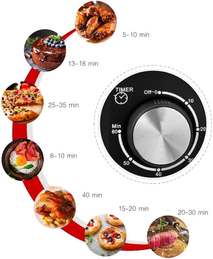 KITCHEN MOVE Multifunctionele oven, 58 l, draaiwarmte, grillspies, 2000 W, ARIZONA, zwart, 5 kookprogramma's met timer en accessoires