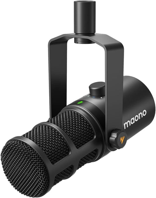 Dynamische microfoon – Podcastmicrofoon, Studiomicrofoon, Streamingmicrofoon, Gamingmicrofoon – USB en XLR aansluiting – Cardioïde opname, tap to mute en 3 in 1 bediening