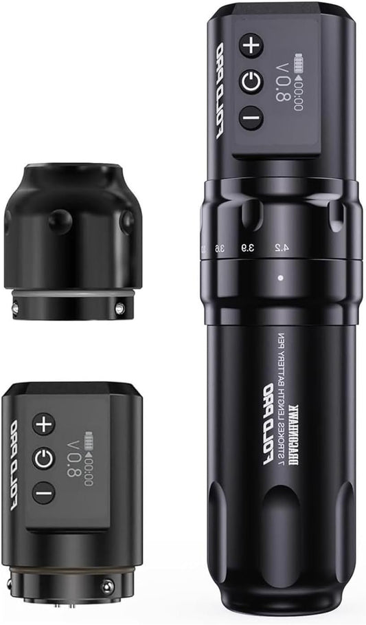 Draadloze Tattoo Pen – Tattoo Machine – Tattooliner – Rotary Tattoo Pen – Tattoo Kit – Verstelbare Slaglengte 2,4-4,2 mm – Draadloos en Bekabeld Gebruik