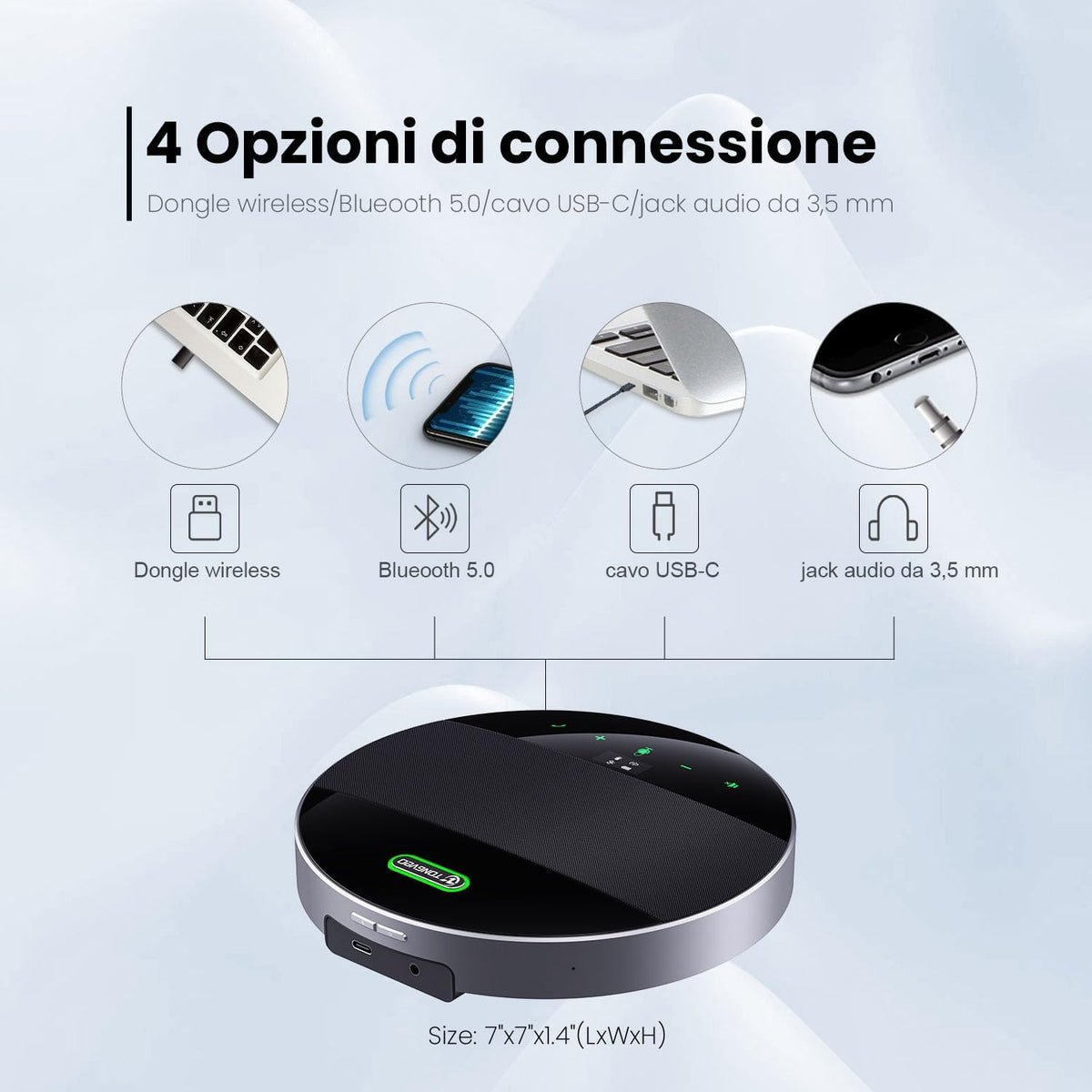 TONGVEO All-in-1 conferentiekamercamera en bluetooth-microfooncombinatie, 1080p 60 fps, 3 x optische zoom, USB 3.0 HDMI, PTZ-camera en handsfree-installatie voor conferenties met microfoons