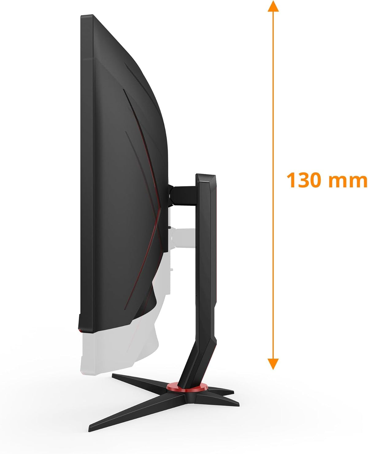 AOC Gaming CU34G2XPD - 34 inch WQHD Curved Monitor, 180 Hz, 1ms, FreeSync Premium (3440 x 1440, HDMI, DisplayPort, USB Hub) zwart/rood