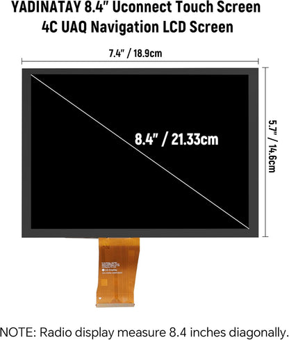 8,4-inch Uconnect 4C UAQ Touchscreen Vervanging LA084X01 LCD Display Monitor Radio Navigatie Nieuw OEM Geschikt voor Dodge RAM Jeep Chrysler 2017-2021 Vervangt LA084X01(SL) (02) Scherm
