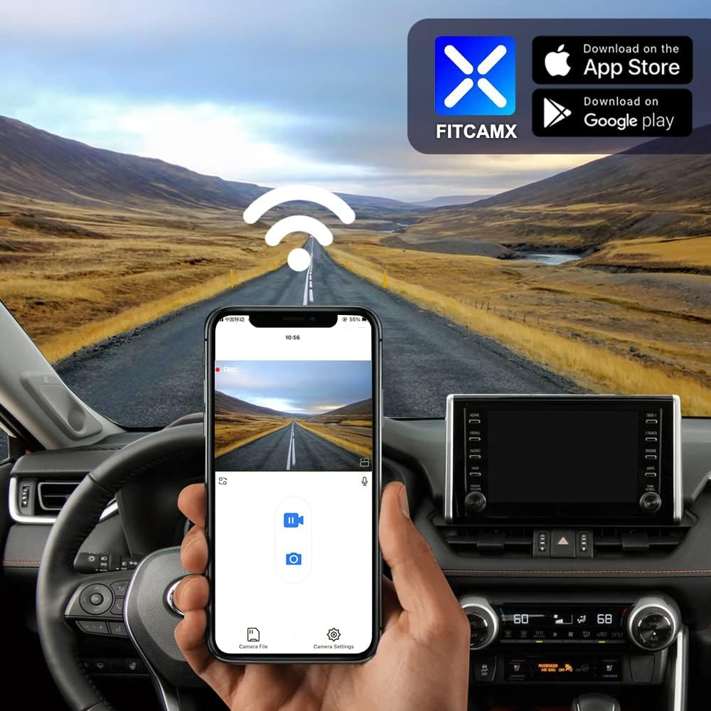 Dashcam – Dashboardcamera – Autocamera – Camera Voor Auto – Camera Auto – Geschikt Voor 2022 t/m 2025 Met Originele Spiegelkap Met Ventilatiegat – 4K UHD Opname – WiFi, G Sensor En Loop Recording