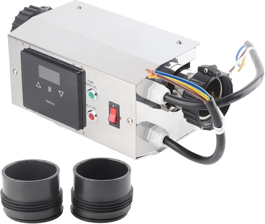 2KW Zwembadverwarmer Digitale Thermostaat voor Zwembad SPA, Roestvrij Staal, Eenvoudige Installatie, 2255 ℃ (Amerikaanse stijl)