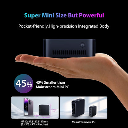 Blackview HISTTON Mini PC, MP80 16GB, LPDDR5 RAM, 512GB M.2 SSD, Intel N5095 Mini Computer, 4K UHD Mini Desktop PC, Windows 11, Three HDMI, Gigabit Ethernet, 5G WiFi, for Business/Home Cinema - QUORE