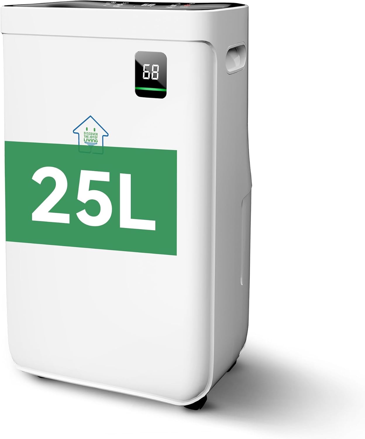 Luchtontvochtiger 25 liter/dag, geschikt voor ruimtes van ca. 80 ㎡ (215 m³), stille luchtontvochtiger met touchpaneel, 6,5 l watertank, 24-uurs timer, voor slaapkamer, badkamer, kelder