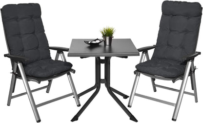 Beautissu Tuinkussen Set van 4 120x50x8cm Flair HL Zitkussen Hoge Rug Kussen Tuin Meubelen Kussen voor Tuinstoelen Rugkussen Grafietgrijs