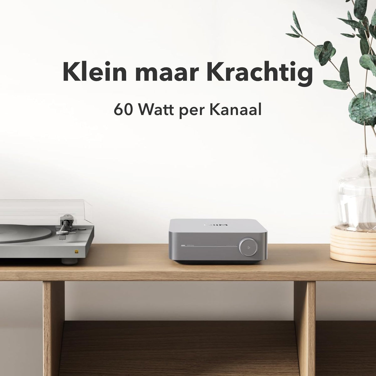 WiiM Amp: Multiroom Streaming Versterker | Compatibel met AirPlay, Google Cast, Alexa | HDMI, Spraakbesturing | Stream vanaf Spotify, Amazon Music, Tidal & Meer | Zilver