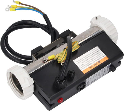 Hardwired Zwembadverwarming – Spa Verwarming – Badkuip Verwarming – Elektrische Verwarmingsunit – Thermostatische Waterverwarmer – 1 kW / 2 kW – Roestvrij Staal – Droogkookbeveiliging Bij 50 °C