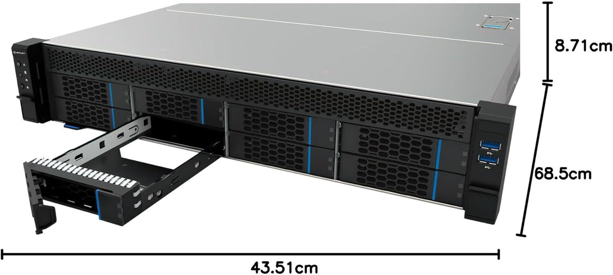 Unykach HSW4208 G3 Hot Swap 2U ATX 12 sleuven voor 3,5 inch of 2,5 inch drive bays voor 12 GB backplane server rack 4 ventilatoren en 2 USB 3.0