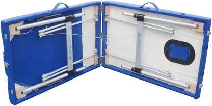 Mobiclinic®, Inklapbare Massagetafel, Model, CA-01 Plus, Hout, Draagbaar, 186 x 60 cm, Voor Massage Tattooages Meer, Veilig, Verstelbaar, Comfortabel, Blauw