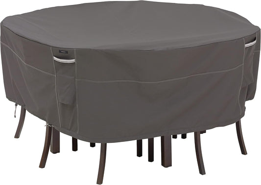 Classic Accessories Ravenna Ronde afdekking voor tuintafel en stoelen, donker taupe/mushroom/espresso (178 cm, large)