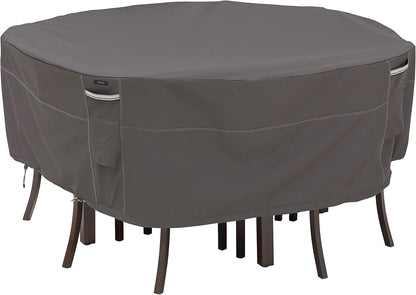 Classic Accessories Ravenna waterafstotende afdekking voor terrastafel en stoel, rond, 274 cm, outdoor tafelhoes