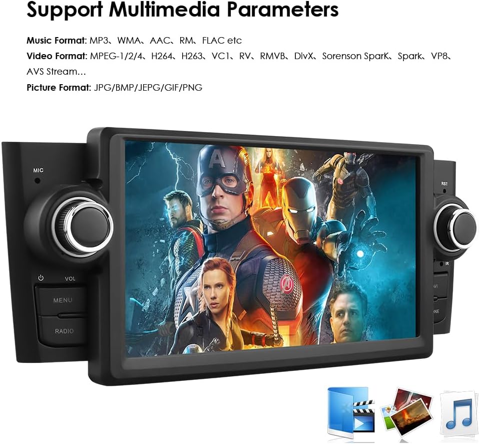 Ossuret Autoradio voor Fiat Grande Punto Linea (2007-2012), 7 Inch Android 13 Touchscreen 2+32GB GPS Navigatie met Carplay Android Auto WiFi Bluetooth USB Stuurwielbediening