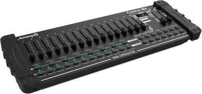 Audibax Control 384 - DMX-controller met 384 kanalen - besturing van 24 apparaten met 16 DMX-kanalen - activering van scènes per geluid, handmatig of automatisch - programmering van chases en