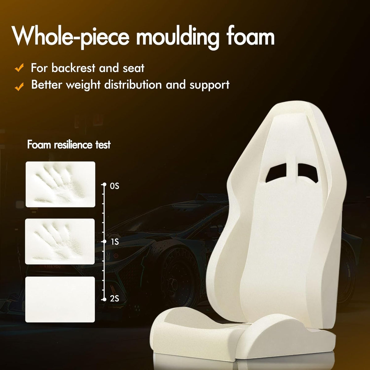 ALFORDSON Gaming Chair with Massage Lumbar Spinal Cushion, Ergonomic Gamer Racer Chair with Adjustable Backrest, Swivel Chair with Footrest, Height Adjustable, Black - QUORE