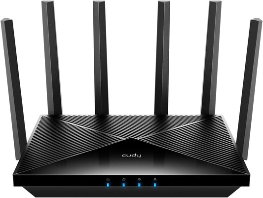 Cudy Tri-Band WiFi 7 BE11000 Router, 6-Stream 10 Gbps, 4 × 2.5G-poorten, tot 11000Mbps, VPN-server en client, Cudy APP en Mesh, 6 × High-gain Antennes, WR11000