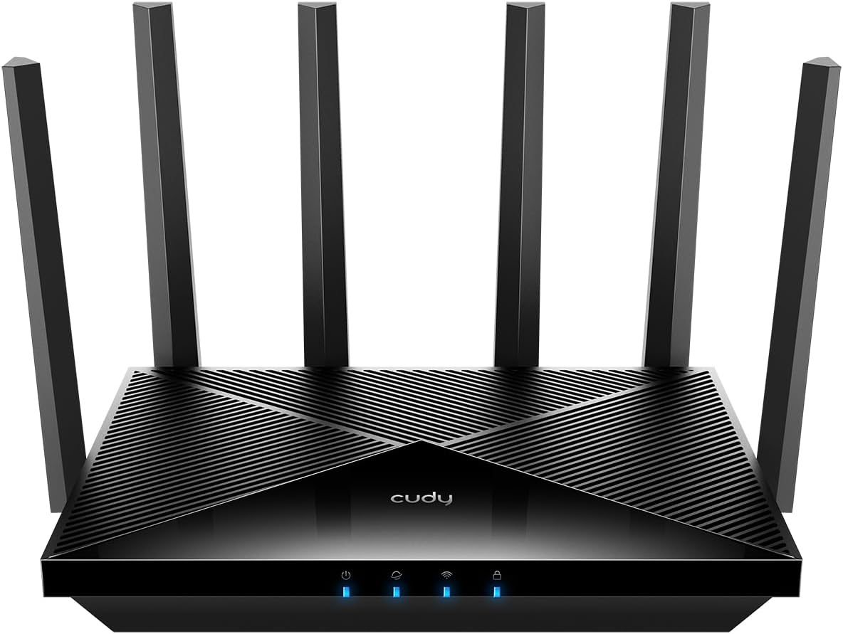 Cudy BE6500 WiFi 7-router Dualband-gamingrouter, 2,5G-WAN-poort, 6500 Mbit/s, VPN-client en -server, Cudy-app en mesh-compatibel, Broadcom 2 GHz quad-core CPU, WR6500H