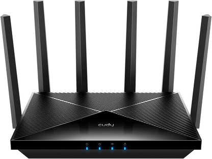 Cudy BE6500 WiFi 7-router Dualband-gamingrouter, 2,5G-WAN-poort, 6500 Mbit/s, VPN-client en -server, Cudy-app en mesh-compatibel, Broadcom 2 GHz quad-core CPU, WR6500H