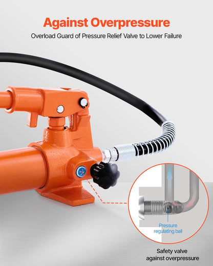 VEVOR Hydraulic shop press, 10T H frame, shop press with press plate and H-shaped base, stable garage floor, adjustable hydraulic press with release valve, suitable for bending, straightening and