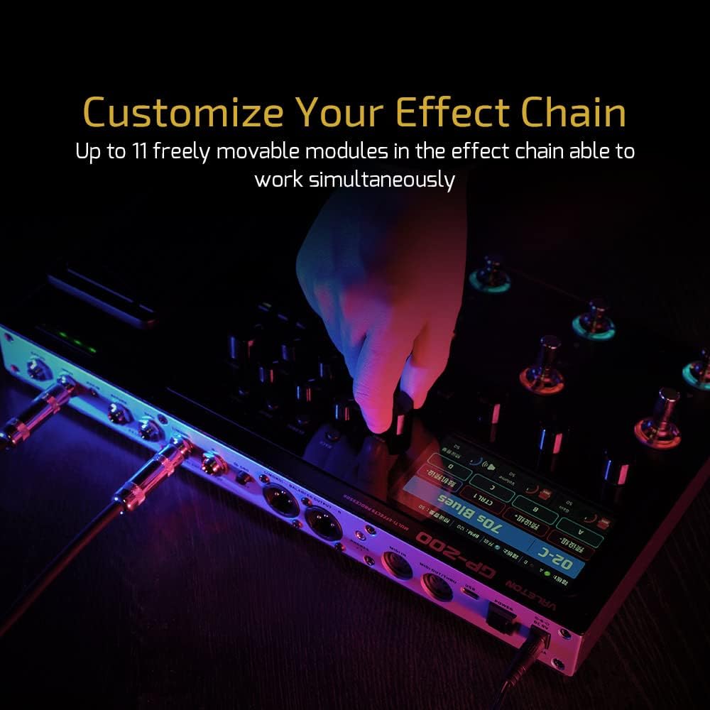 Gitaar Multieffect – Effectprocessor – Multieffect Pedaal – Modelerpedaal – Effectpedaal – Voor Gitaar, Bas En Akoestische Gitaar – 140 Effecten, 45 Versterkermodellen En 40 IR-Kastsimulaties – USB Audio Interface Met 198 Presets En 9 Effectblokken