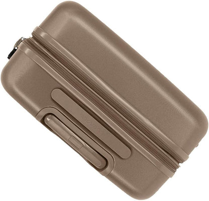 Movom Galaxy Kofferset, blauw, 55/68 cm, ABS, zijdelingse combinatiesluiting, 109 l, 6,56 kg, 4 dubbele wielen, handbagage, Beige, 40 x 55 x 20 cm, 48 x 68 x 27 cm, Set van 2 koffers