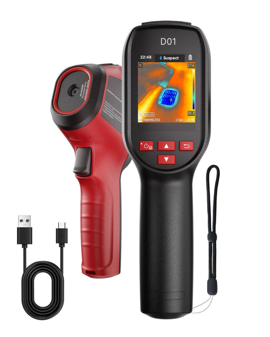 HIKMICRO D01 Warmtebeeldcamera, SuperIR 240 x 240 IR-resolutie, SuperScene Slim Scèneherkenning, 96 x 96 IR-resolutie warmtebeeldcamera, 3350 mAh batterij voor 11 uur gebruiksduur
