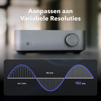 WiiM Vibelink Amp | 100W eindversterker met premium ESS 9039Q2M DAC en TI TPA3255 | Compatibel met WiiM Mini, Pro, Pro Plus en Ultra | RCA-, coaxiale en optische ingangen | Zilver