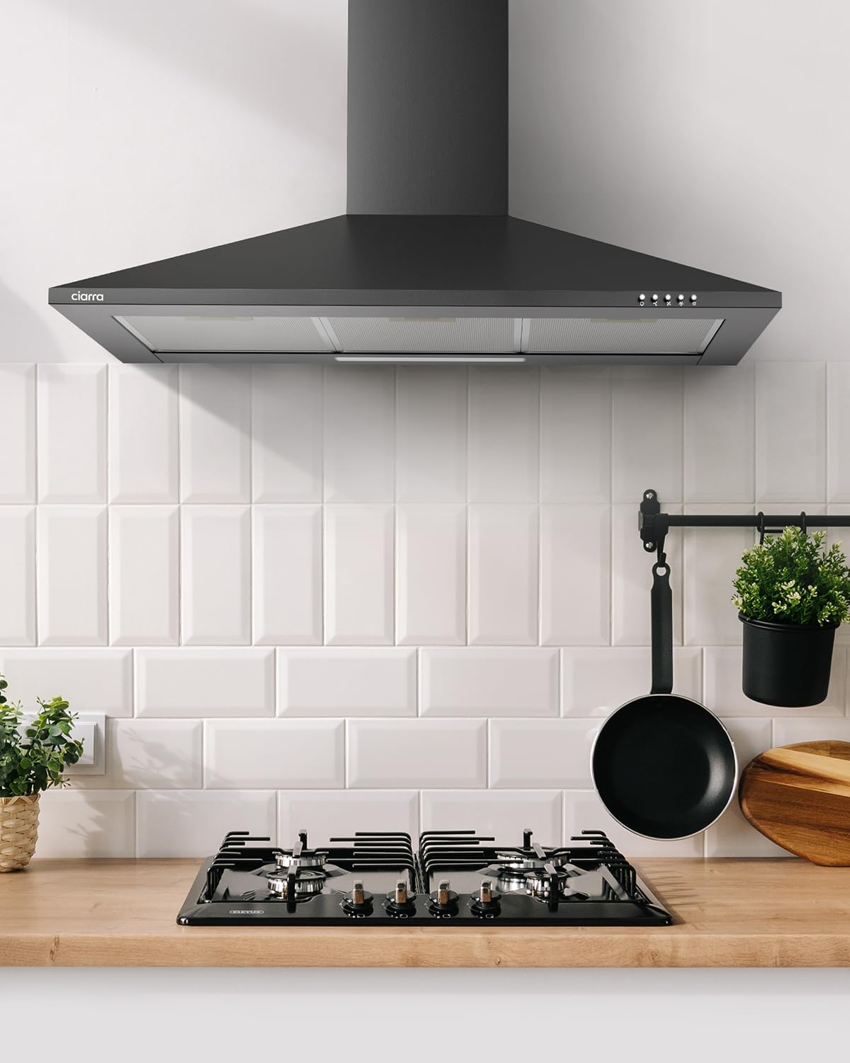 Afzuigkap – Wandafzuigkap, Schouwafzuigkap, Wandkap, Keukenafzuigkap – 90 Cm RVS Wandmodel – A++, 370 M³/U, 3 Standen, Koolstoffilter
