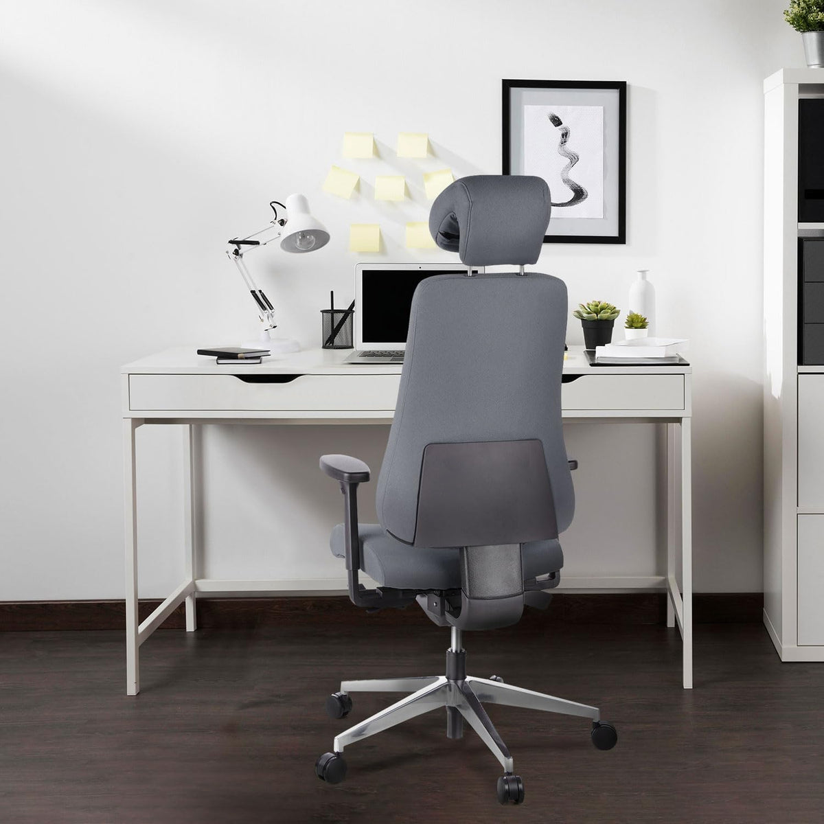 HJH Office, Pro-Tec 400, bureaustoel, directiestoel, stof, aluminium gepolijst antraciet