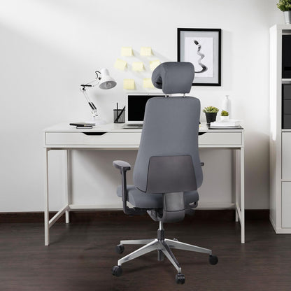 HJH Office, Pro-Tec 400, bureaustoel, directiestoel, stof, aluminium gepolijst antraciet