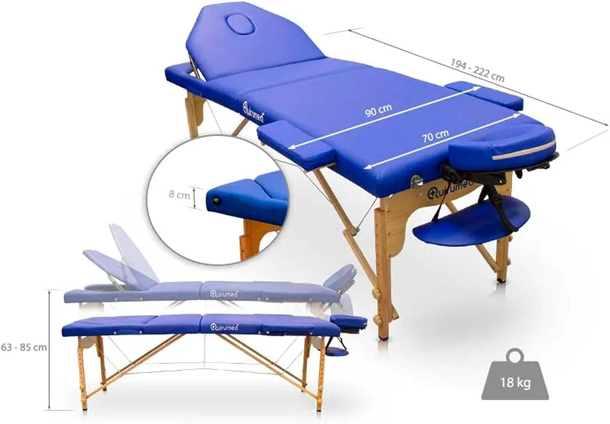 Inklapbare Houten Behandeltafel Zwart – Massagetafel – Behandelbank – Massagebank – Therapiebed – 194 x 70 Cm – Tot 150 Kg