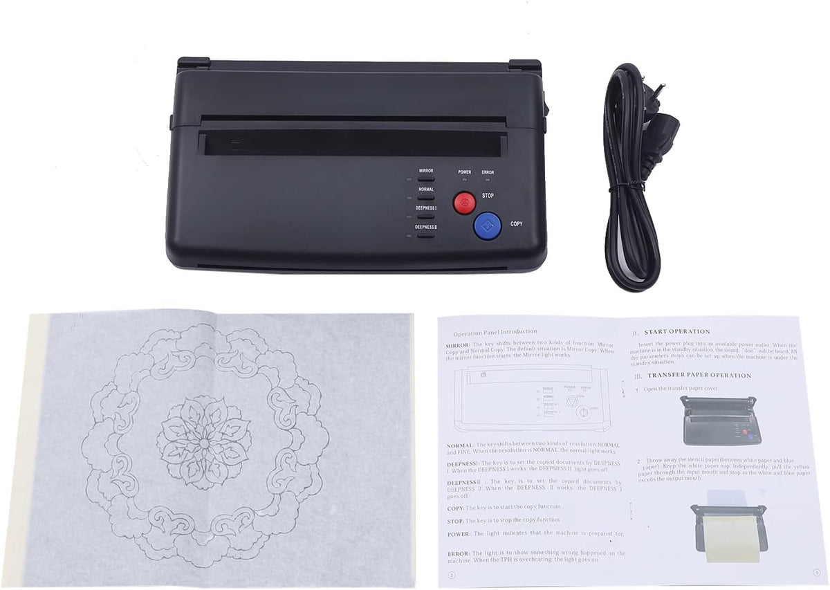 Tattoo Transfer Machine – Tattoo Copier – Tattoo Stencil Printer – Thermal Printer – Tattoo Transfer Printer – Compact & Lichtgewicht – Snel en Nauwkeurig