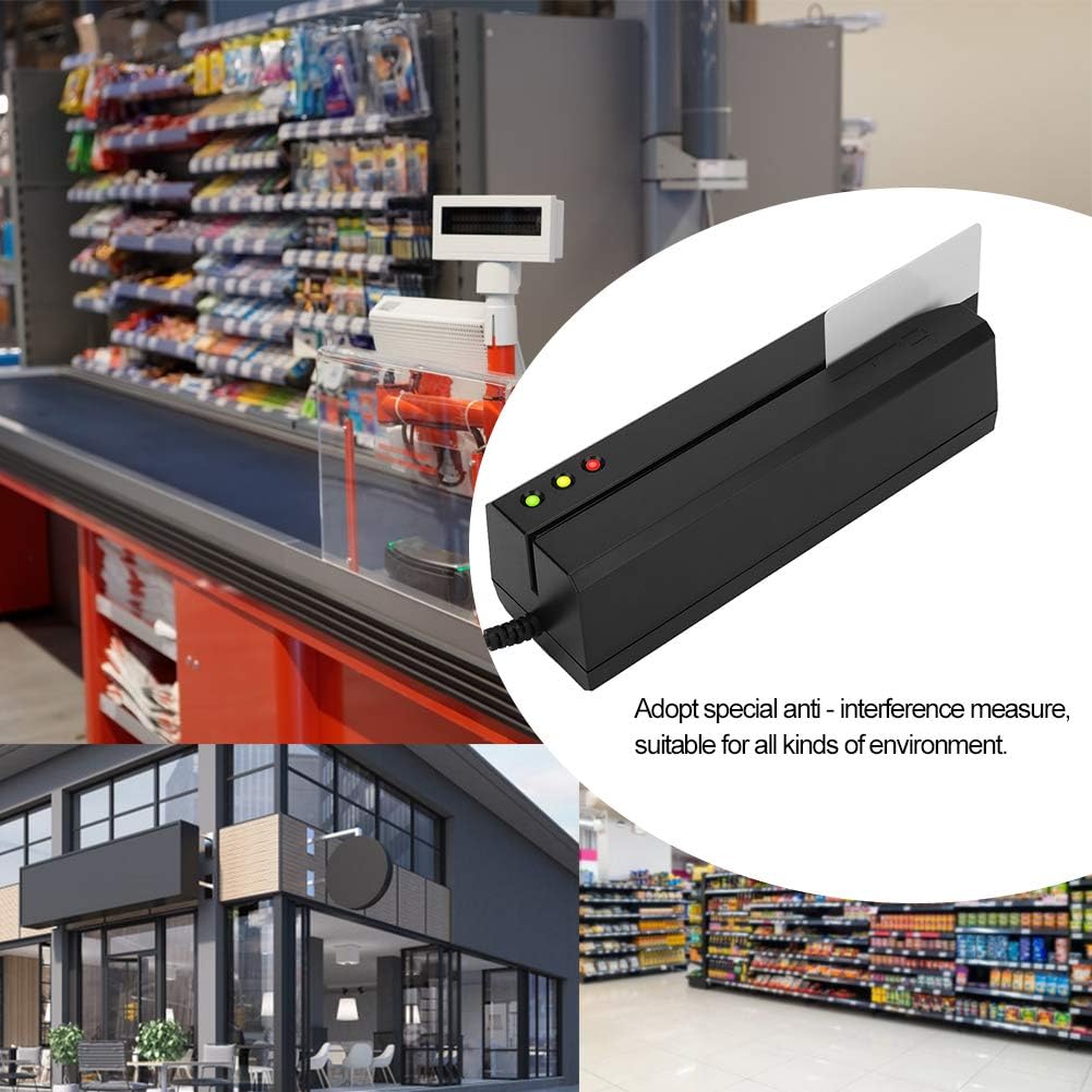 Yosoo Health Gear Magnetische Streepkaartlezer, MSR605X USB Swipe Card Reader LED -indicator MAGSTRIPE Writer 3 Tracks