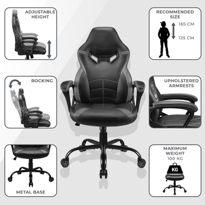 Subsonic Dbz Dragon Ballz Gaming Stoel Of Kantoorstoel, Pop Gamer Stoel Voor Kinderen, Comfortabele Schommelstoel, Geïntegreerde Hoofdsteun En Armleuningen, Ergonomische, In Hoogte Verstelbaar Oranje