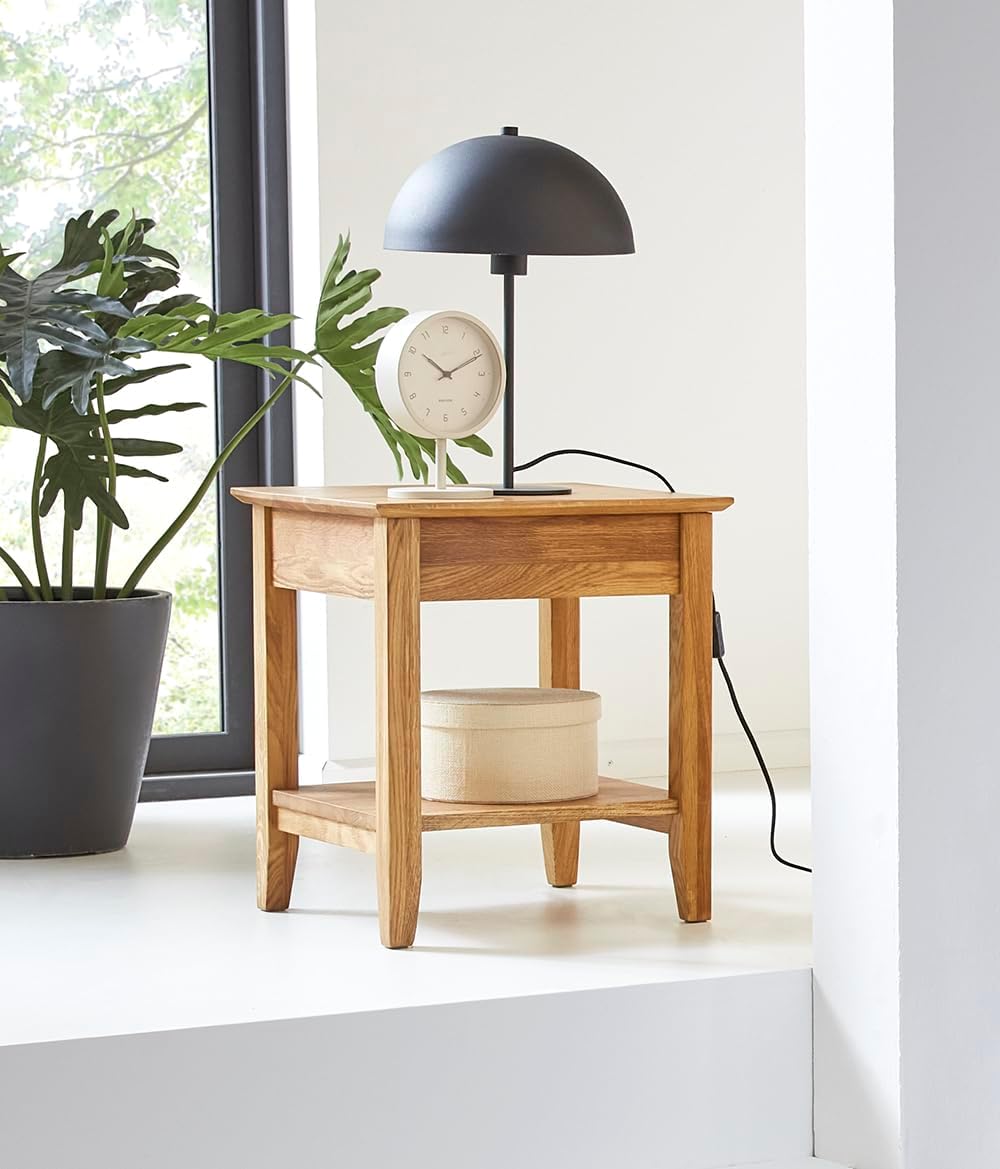 HAKU Bijzettafel eiken, Massief hout - Maat: B 45 cm x H 52 cm x D 45 cm, Stijl: Traditioneel