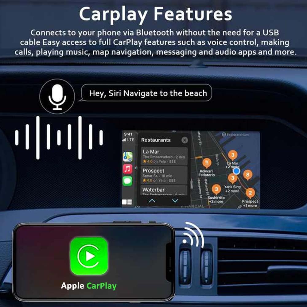 Draadloze Carplay voor Mercedes Benz A/B/C/E/CLA/GLA/GLK/ML/SLD met NTG4.5 compatibel systeem voor Carplay en Android Auto Bluetooth Mirrorlink DVR