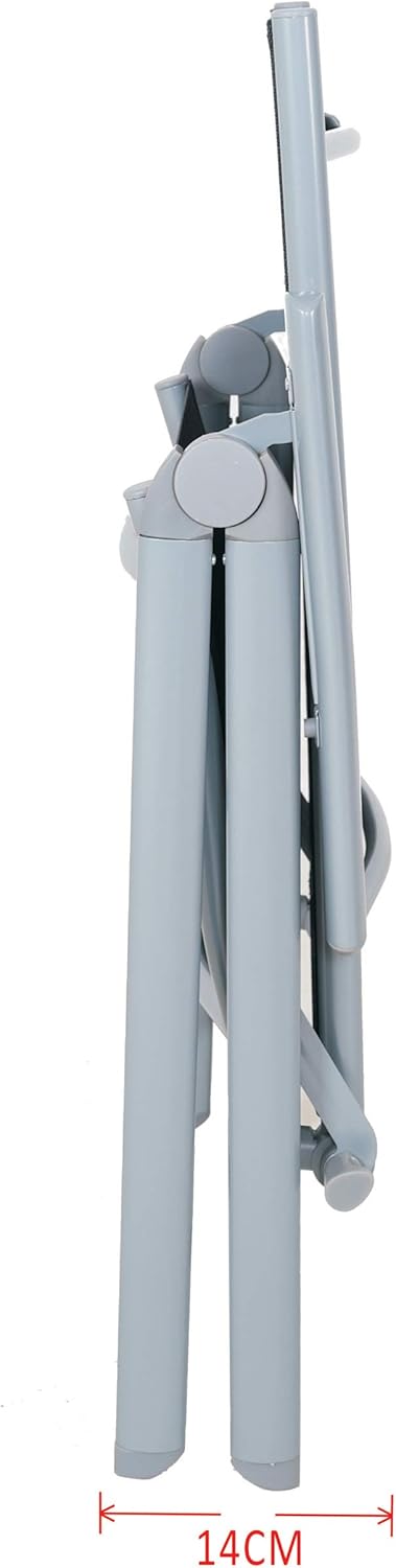 Chicreat High-Back Folding Camping Chair, Silver/Black, Aluminium