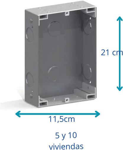 Automatische deurintercom met analoog systeem 4+n, voor gemeenschappen, compleet: straatbord, telefoons, inbouwdoos en voeding. Hoge kwaliteit van productie (5 appartementen)