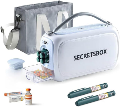 Insulin koelbox, elektrisch, draagbare medische koelkast, 2-8 °C, intelligente temperatuurcontrole, digitaal scherm, mini-medicijnen, koelbox voor reizen en auto, TSA-goedgekeurd