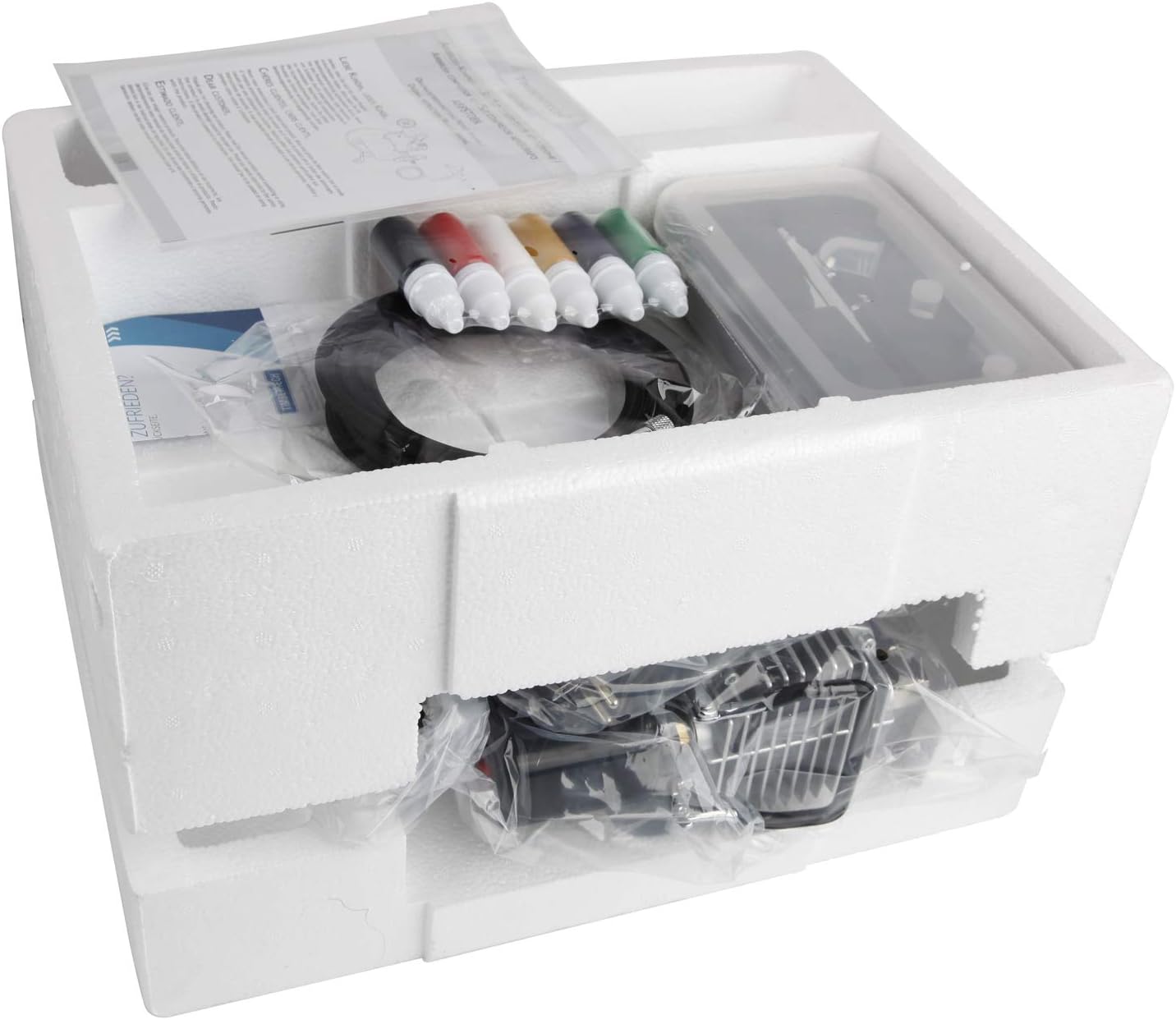 Airbrush-set – Airbrush-compressor – Airbrushpistool – Spuitpistool – Airbrush-kit – Olievrije Zuigercompressor – 3-Liter Luchtreservoir met Manometer