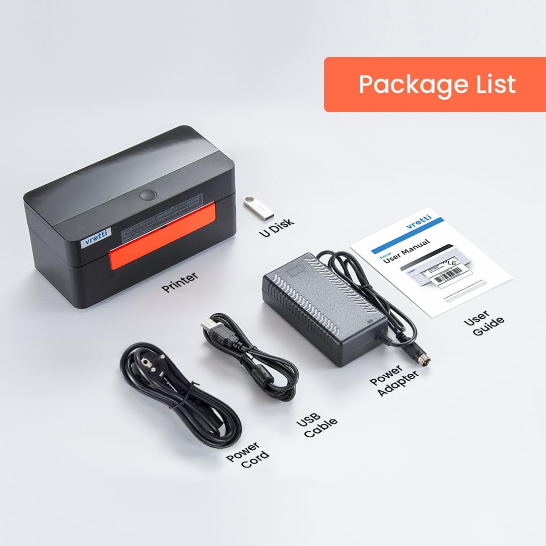 vretti WiFi Verzendlabelprinter, thermische labelprinter, 4 x 6, draadloze thermische printer voor verzendpakketadressen, kleine bedrijven, compatibel met Etsy, Shopify, Ebay, Amazo