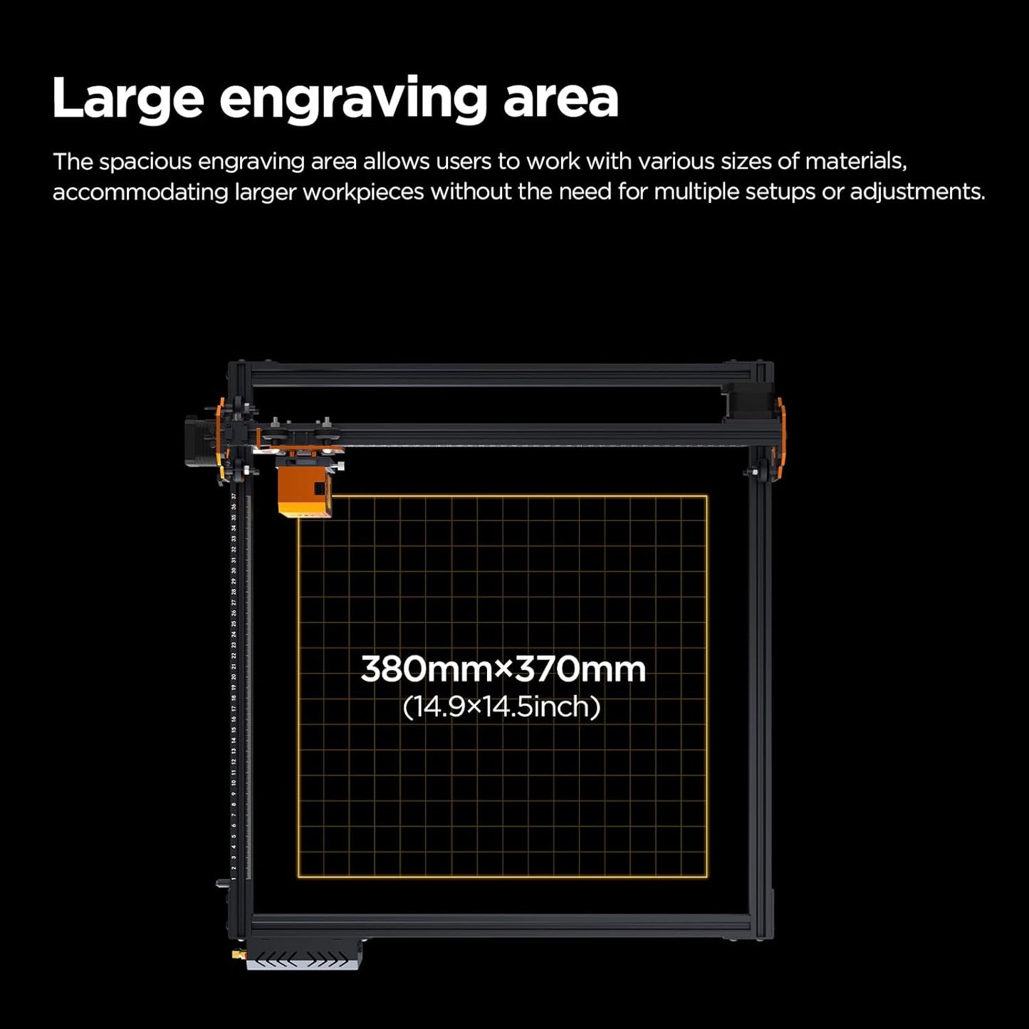 Acmer P1 S Pro Lasersnijder, 10.000mW lasergraveermachine, 72W output, 380 x 370mm graveeroppervlak, 0,01mm graveernauwkeurigheid voor doe-het-zelf, hout, acryl, leer, metaal