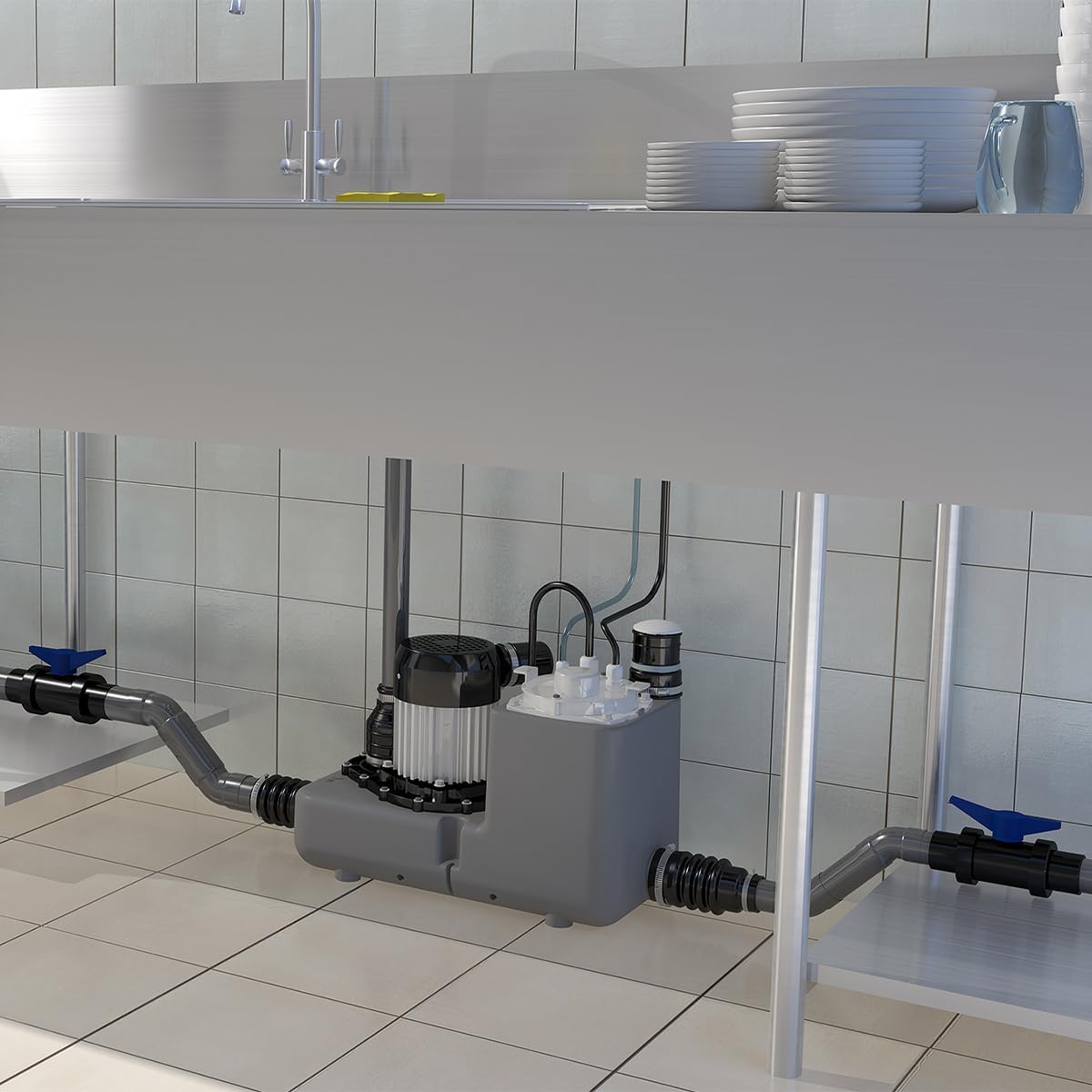 SFA - Sanifos 110 - Grijs- en regenwaterpompstation - Ondergronds - Automatische pomp - Eenvoudige installatie en bediening - 4 inlaten - Huis - 72,2 x 58,6 x 51,5 cm - Gemaakt in Frankrijk