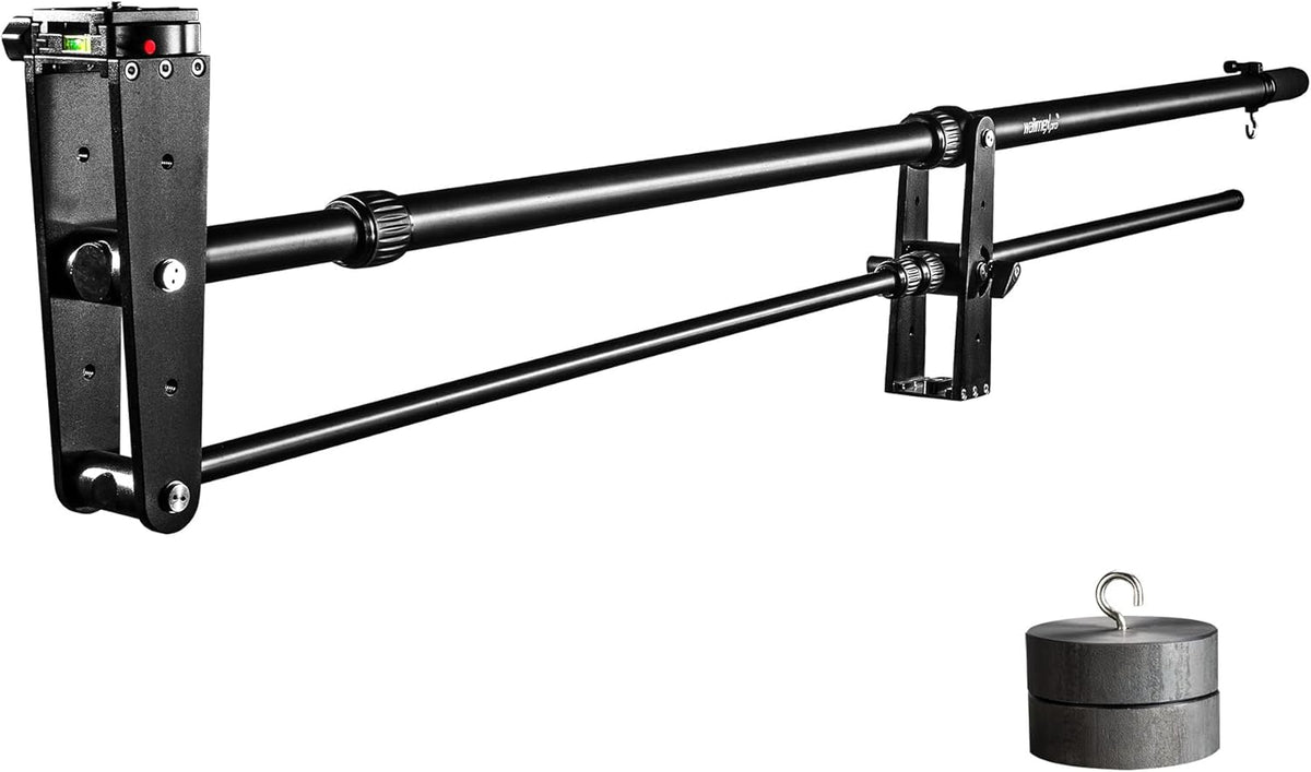 Camerakraan – Camera Jib, Jib Arm, Filmkraan, Boomarm – Incl. Contragewicht – Max. Lengte 200 Cm – Belastbaarheid Ca. 3 Kg