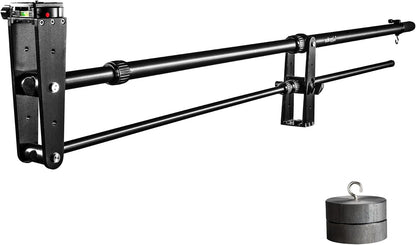 Camerakraan – Camera Jib, Jib Arm, Filmkraan, Boomarm – Incl. Contragewicht – Max. Lengte 200 Cm – Belastbaarheid Ca. 3 Kg
