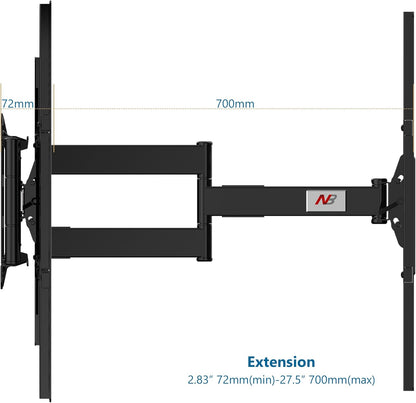 TV Wandbeugel – TV Muurbeugel – TV Beugel – TV Muursteun – TV Ophangbeugel – Voor 75-110 Inch – Dubbele Arm, Draagkracht Tot 90,9 Kg