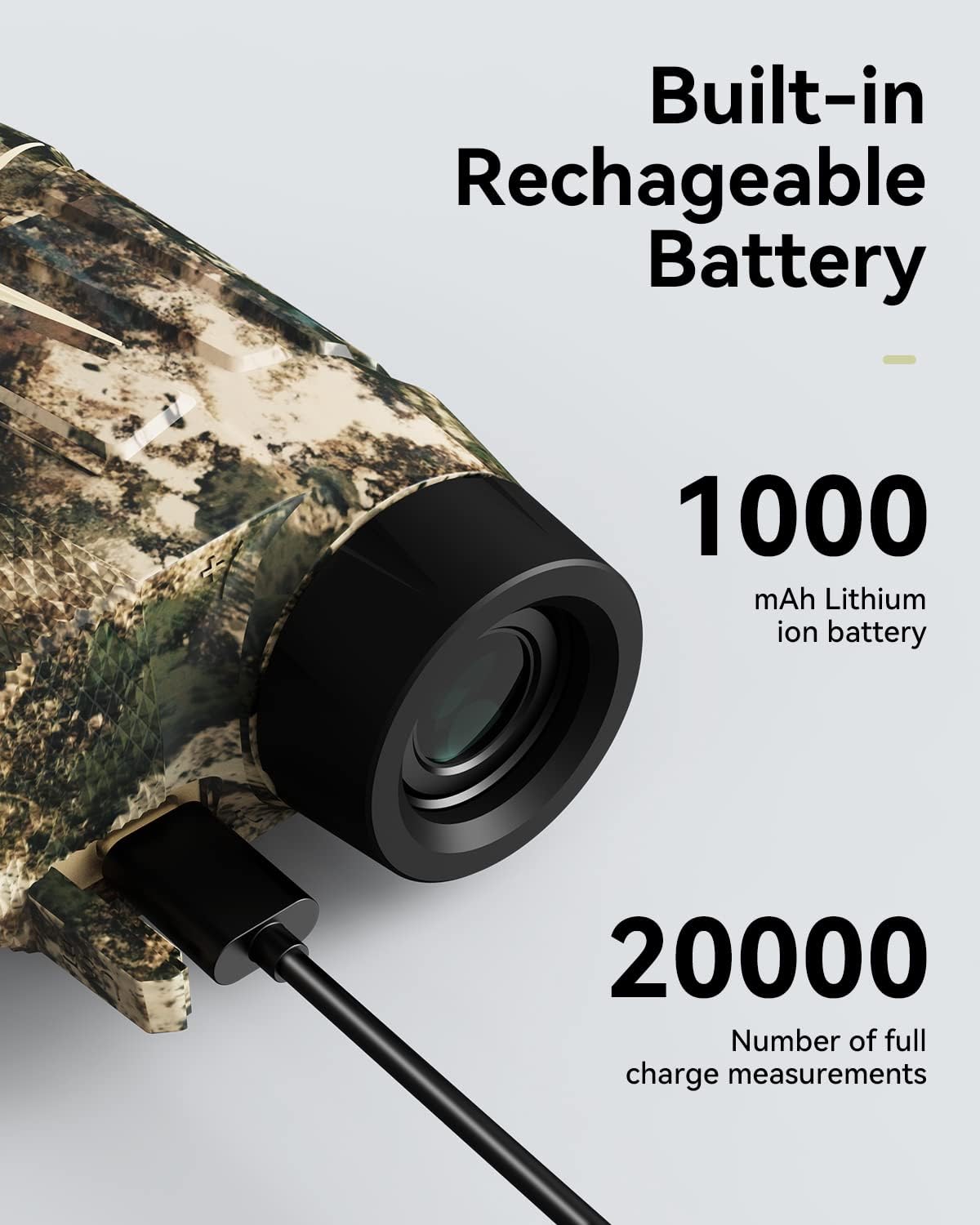 MiLESEEY oplaadbare jachtafstandsmeter, 800 yd, ±0,5 m nauwkeurigheid, laserafstandsmeter met hoekcompensatie en horizontale afstand, scanmodus, snelheid, boogmodus