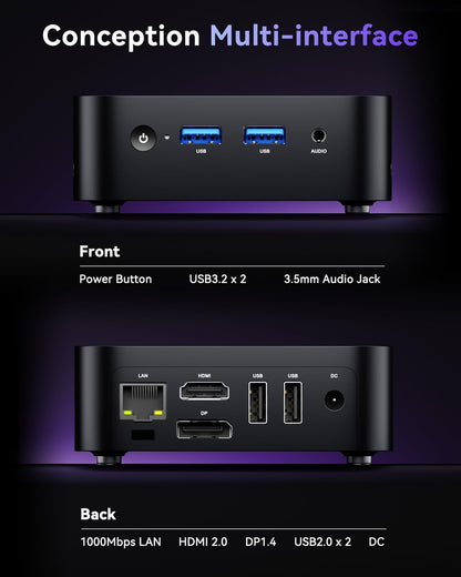 ACEMAGIC Vistia V1 Alder Lake-N95 Mini PC（bis zu 3,4 GHz）， 16GB DDR4 512GB SSD Mini Computer，W11 PRO Micro Desktop Computer Support 4K HDMI+DP/WiFi 5/BT/For Business/Office/Multimedia